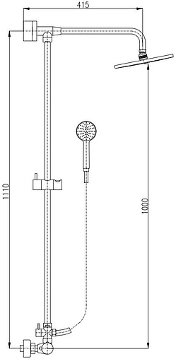 Душевая система со смесителем для душа Rav Slezak Dunaj хром TRM81.5/4-01