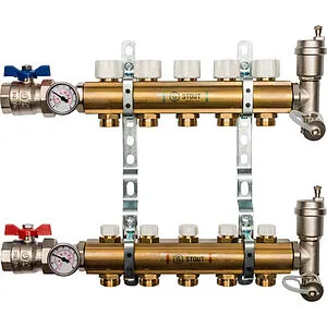 Группа коллекторная без расходомеров 5 отводов 1&quot;в/в x ¾&quot;ек Stout SMB 0468 000005, 1