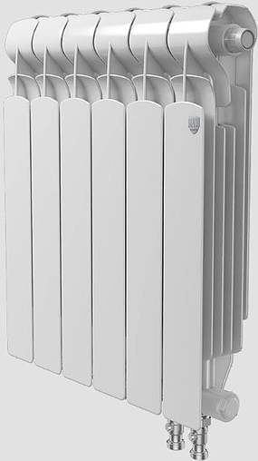 Радиатор биметаллический 8 секций нижнее правое подключение Royal Thermo Indigo Super VR 500 RTISVR50008 Радиатор биметаллический 8 секций нижнее правое подключение Royal Thermo Indigo Super VR 500 RTISVR50008