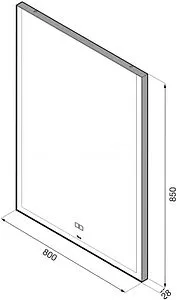 Зеркало с подсветкой Roca Aneto 80 с подогревом белый 812363000 Зеркало с подсветкой Roca Aneto 80 с подогревом белый 812363000, 2