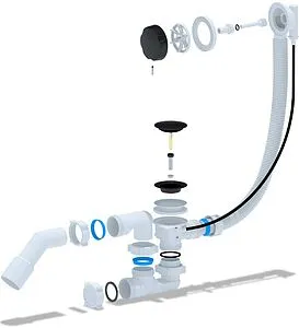 Слив-перелив для ванны Ани Пласт чёрный матовый EM321BL, 3