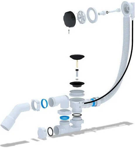 Слив-перелив для ванны Ани Пласт чёрный матовый EM321BL