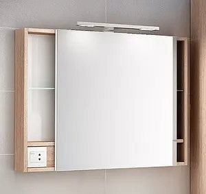 Шкаф-зеркало IDDIS Mirro 80 белый/дерево MIR8000i99, 4