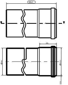 Удлинитель дымохода Ø 80мм L=500мм (Al) Protherm 0020199423, 2