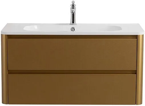 Тумба-умывальник подвесная Cezares Relax 80 брашированное золото RELAX-800-2C-SO-BORO-P+CZR-800/480-LV-MR-NV
