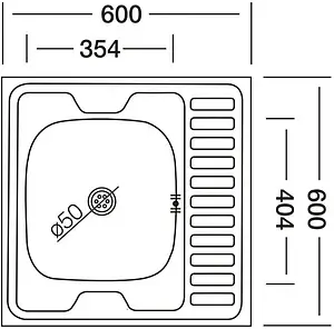 Мойка кухонная Vladiks нержавеющая сталь L-403L Мойка кухонная Vladiks нержавеющая сталь L-403L, 2