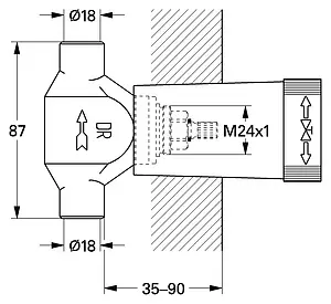 Скрытая часть запорного вентиля Grohe 29803000, 2