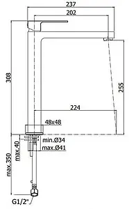 Смеситель для раковины Paffoni Elle чёрный матовый EL081NO Смеситель для раковины Paffoni Elle чёрный матовый EL081NO, 2