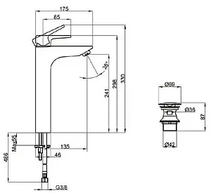 Смеситель для раковины Villeroy&Boch Subway 2.0 хром TVW10210511061 Смеситель для раковины Villeroy&Boch Subway 2.0 хром TVW10210511061, 2