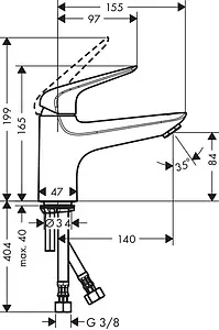 Смеситель на борт ванны на 1 отверстие Hansgrohe Novus Monotrou хром 71322000, 2