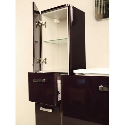 Шкаф-пенал подвесной Aquaton Валенсия 35 L гранат 1A123903VA34L