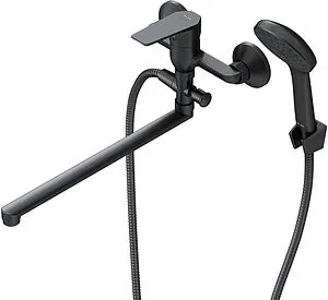 Смеситель для ванны с длинным изливом Am.Pm Gem чёрный матовый F90A90122 Смеситель для ванны с длинным изливом Am.Pm Gem чёрный матовый F90A90122, 1