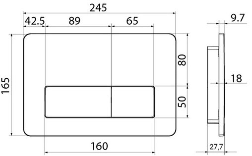 Клавиша смыва для унитаза IDDIS Unifix 080 UNI80M0i77 хром матовый