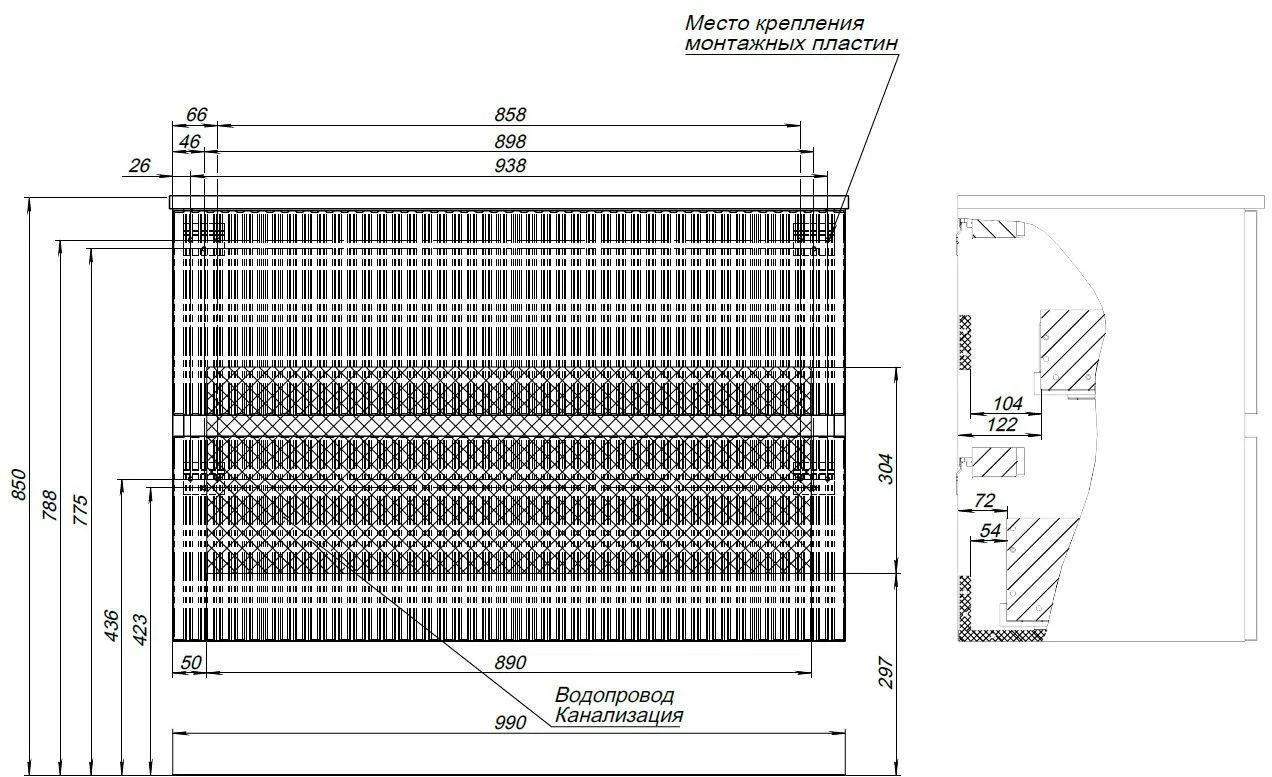 Тумба-умывальник Aquanet Джейн 100 мисти грин 00313320+