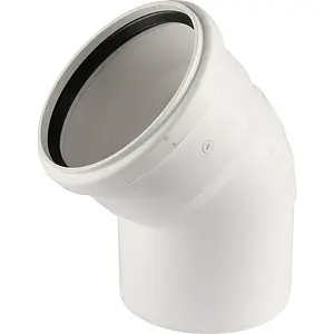 Отвод внутренний бесшумный D=110мм Угол 45° Rehau Raupiano Plus 11231361001 Отвод внутренний бесшумный D=110мм Угол 45° Rehau Raupiano Plus 11231361001, 1