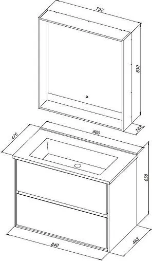 Тумба под умывальник подвесная Aquanet Милан 85 дуб рустикальный 00339968
