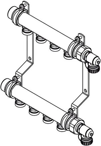 Группа коллекторная распределительная 2 отвода 1&quot;н/н x ¾&quot;ек Rehau HLV 11102021001