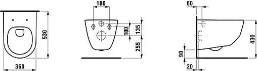 Унитаз подвесной безободковый Laufen Pro Rimless c покрытием LCC белый 8.2096.6.400.000.1