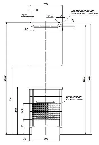 Шкаф-зеркало Aquanet Лукка 60L белый 00178954