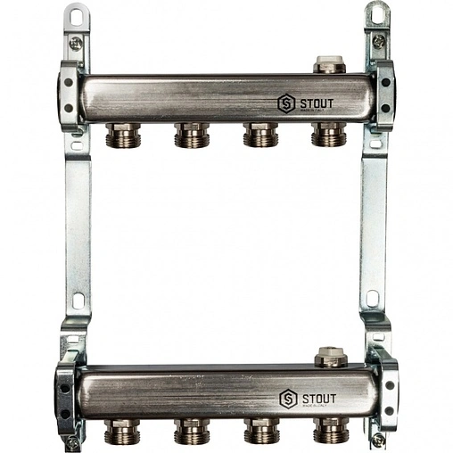 Группа коллекторная без расходомеров 4 отвода 1&quot;в/в x ¾&quot;ек Stout SMS 0923 000004