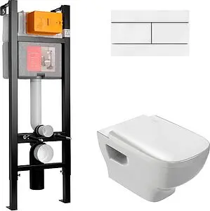 Комплект 5 в 1 Jacob Delafon Struktura E21771RU-00 с кнопкой E4316-00 белый глянцевый Комплект 5 в 1 Jacob Delafon Struktura E21771RU-00 с кнопкой E4316-00 белый глянцевый, 1