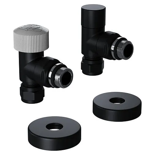 Комплект вентилей терморегулирующих угловых 15x1.0 x ½&quot;н Royal Thermo Design Pro черный RATVXU11215BL