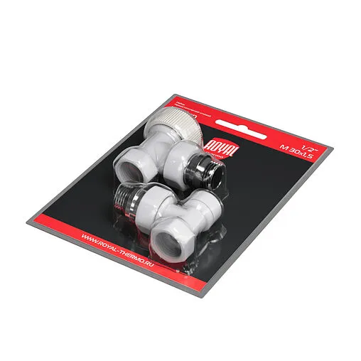 Комплект вентилей терморегулирующих угловых ½" в/н Royal Thermo Design белый RATVDU11212WH Комплект вентилей терморегулирующих угловых ½" в/н Royal Thermo Design белый RATVDU11212WH