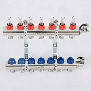 Группа коллекторная с расходомерами 7 отводов 1&quot;в/в x ¾&quot;ек Uni-fitt 440E4307, 2