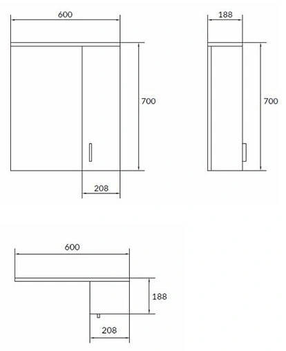 Шкаф-зеркало Cersanit Erica New 60 белый F-LS-ERN60