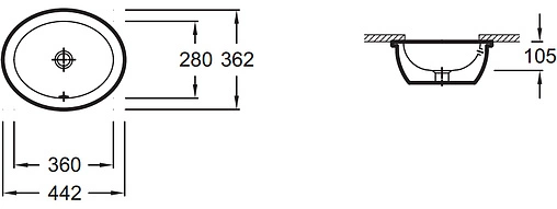 Раковина Jacob Delafon Vox 44 белый EYI102-00