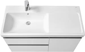 Тумба-умывальник подвесная Roca Domi 100 L белый/чёрный матовый A857477806+3270MB004 Тумба-умывальник подвесная Roca Domi 100 L белый/чёрный матовый A857477806+3270MB004, 3