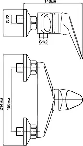 Смеситель для душа Aquanet Aura хром SD20087, 2