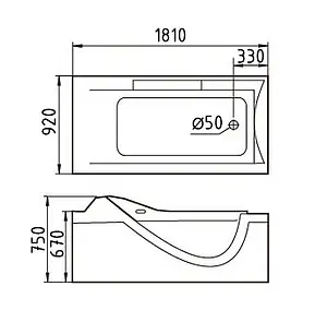 Ванна акриловая с гидромассажем Gemy 181x92 R G9055 O R Ванна акриловая с гидромассажем Gemy 181x92 R G9055 O R, 2