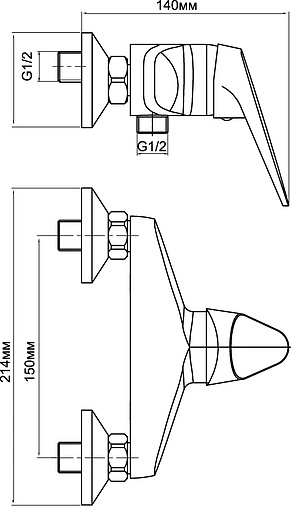 Смеситель для душа Aquanet Aura хром SD20087