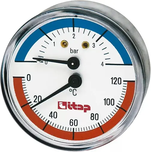 Термоманометр аксиальный Itap 63мм 4 бар 120°С ½&quot; 485B012