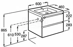 Тумба-умывальник подвесная Roca Domi 60 небесный синий ZRU9307870+ Тумба-умывальник подвесная Roca Domi 60 небесный синий ZRU9307870+, 2