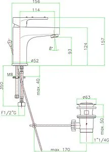 Смеситель для раковины Fiore Kyma Sky хром 78CR6520, 2