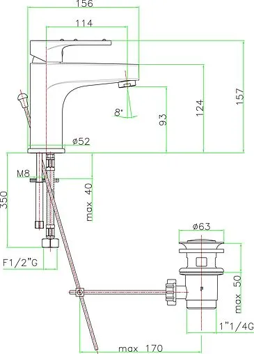 Смеситель для раковины Fiore Kyma Sky хром 78CR6520