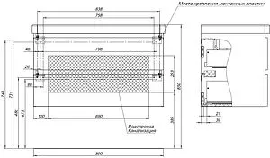 Тумба-умывальник подвесная Aquanet Вега 90 бежевый 00329586+00323883 Тумба-умывальник подвесная Aquanet Вега 90 бежевый 00329586+00323883, 3