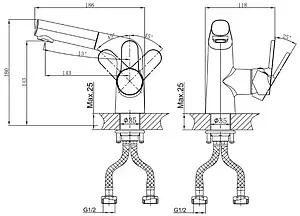 Смеситель для раковины D&K Rhein Marx хром DA1392141 Смеситель для раковины D&K Rhein Marx хром DA1392141, 2