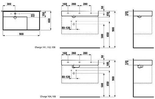 Раковина Laufen Kartell 90 R белый 8.1033.8.000.111.1