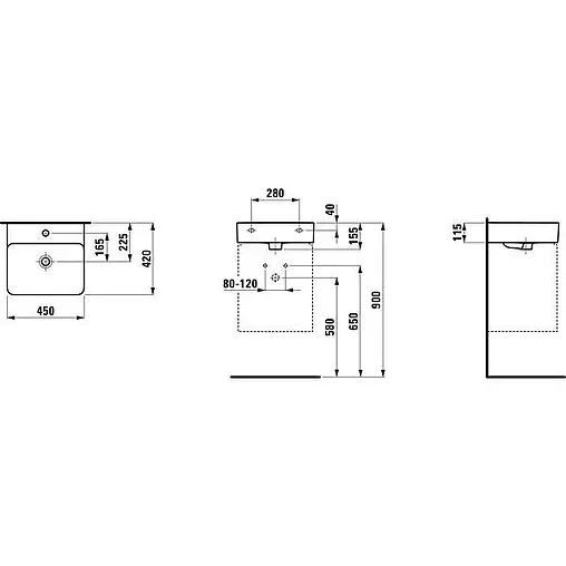 Раковина Laufen Val 45 белый 8.1528.1.000.104.1