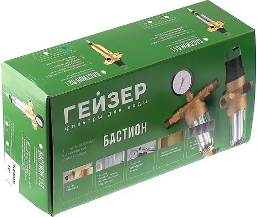 Фильтр тонкой очистки воды с редуктором давления ½&quot;н x ½&quot;н Гейзер Бастион 521 32682