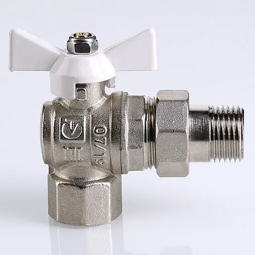 Кран шаровый с американкой угловой ¾&quot;в x ¾&quot;н Valtec Base VT.228.NW.05