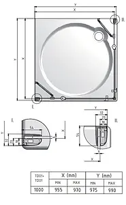 Душевая дверь 1000мм прозрачное стекло Roltechnik Tower Line TDO1/1000 724-1000000-00-02, 2