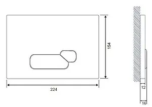 Клавиша смыва для унитаза Cersanit Actis P-BU-ACT/Blg/Gl стекло/черный Клавиша смыва для унитаза Cersanit Actis P-BU-ACT/Blg/Gl стекло/черный, 2