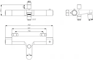Термостат для ванны Swedbe Mercury хром 9060 Термостат для ванны Swedbe Mercury хром 9060, 2