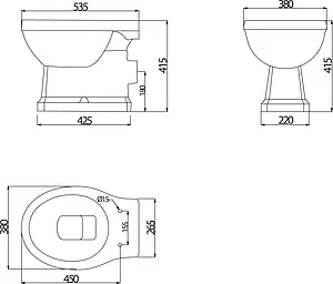 Унитаз приставной BelBagno Trevi белый BB135CB, 2