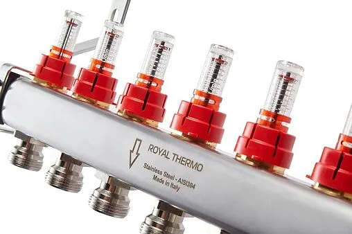 Группа коллекторная с расходомерами 11 отводов 1&quot;в/в x ¾&quot;ек Royal Thermo RTE 52.111
