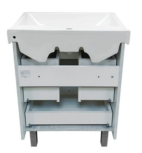 Тумба-умывальник напольная Comforty Никосия 60Н дуб белый 00004142203CF